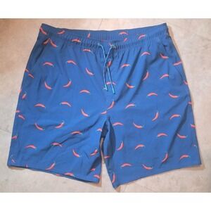 Izod Saltwater Swim Trunks Mens  Size XLT Chili Peppers Pre-owned Blue